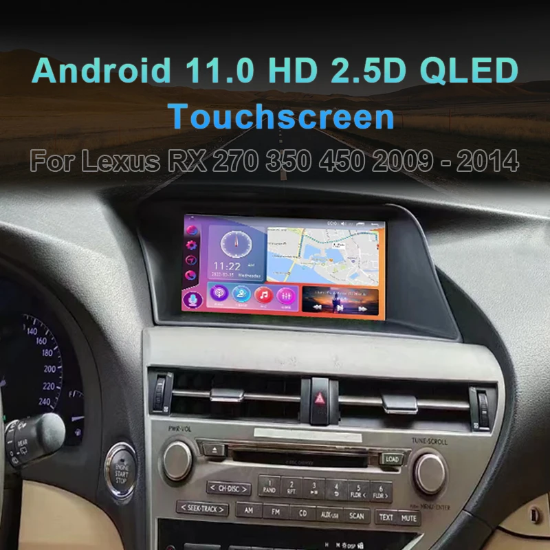 MAMSM Android 12 2K Car Radio For Lexus RX270 350 450 2009-2014 LHD Multimedia Bluetooth Player Navigation 4G GPS Carplay stereo