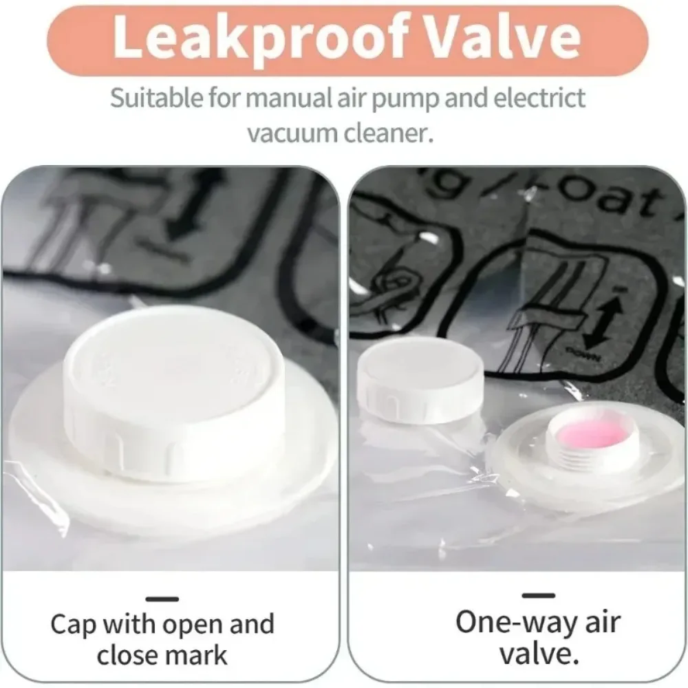 Hangable Transparent Vacuum Storage Bags Compressed Wardrobe Storage Organizer Bag Clothing Coat Down Jackets Dust Cove 1/6Pcs R