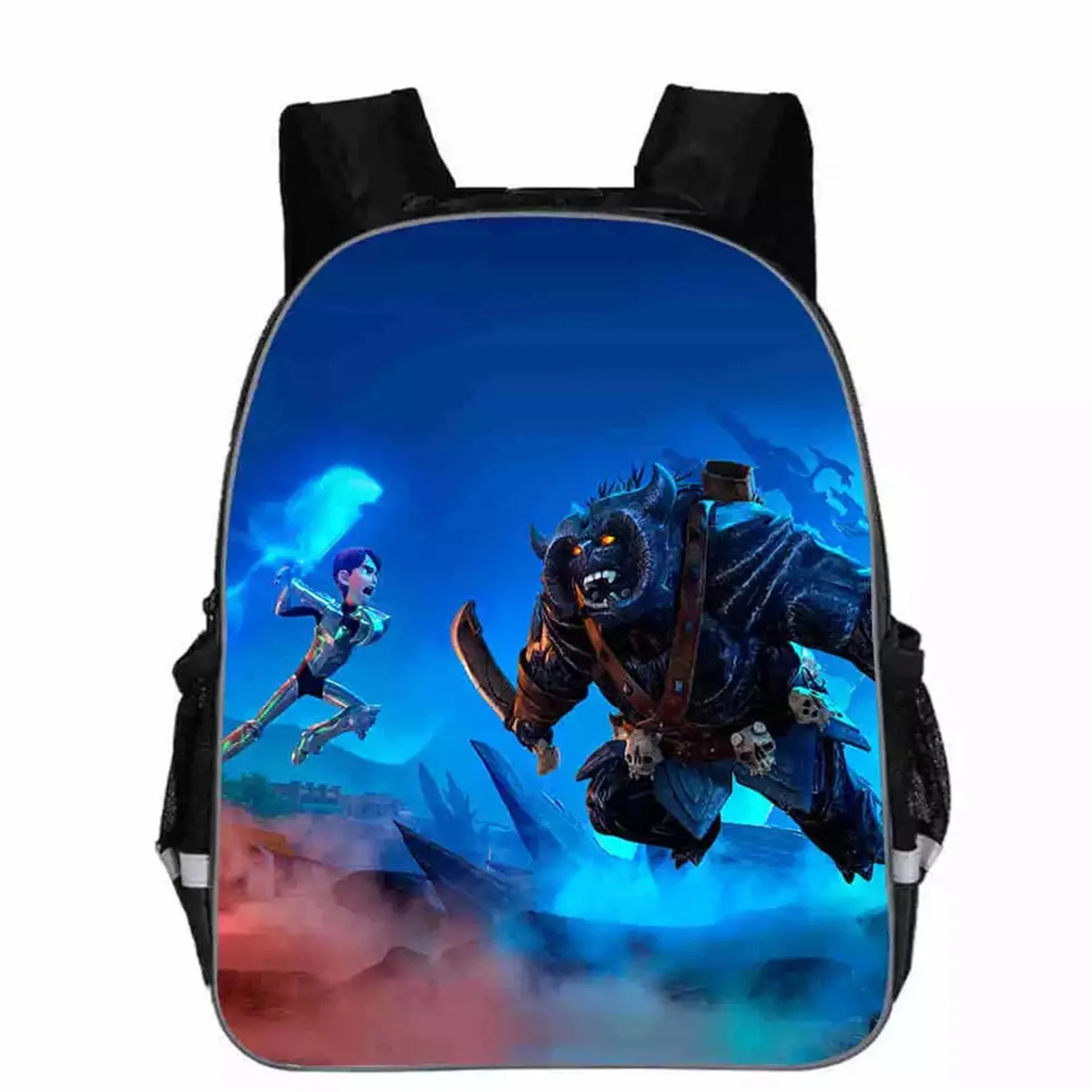 Student Lightweight School Backpack,Trollhunters Knapsack Wear-Resistant Travel Rucksack for Kid Teen