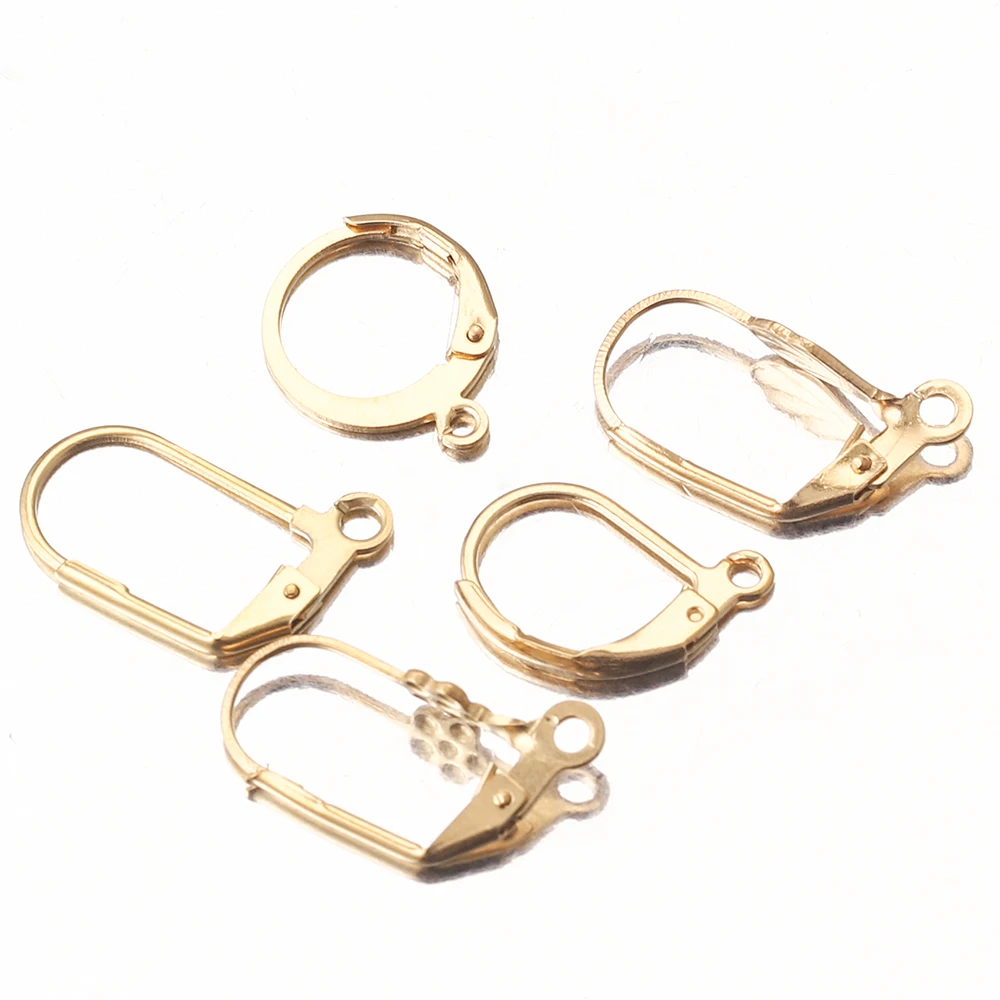 20pcs Stainless Steel French Earring Lever Back Ear Wire Hoop Open Loop Leverback Earring Hooks for DIY Jewelry Earring Making