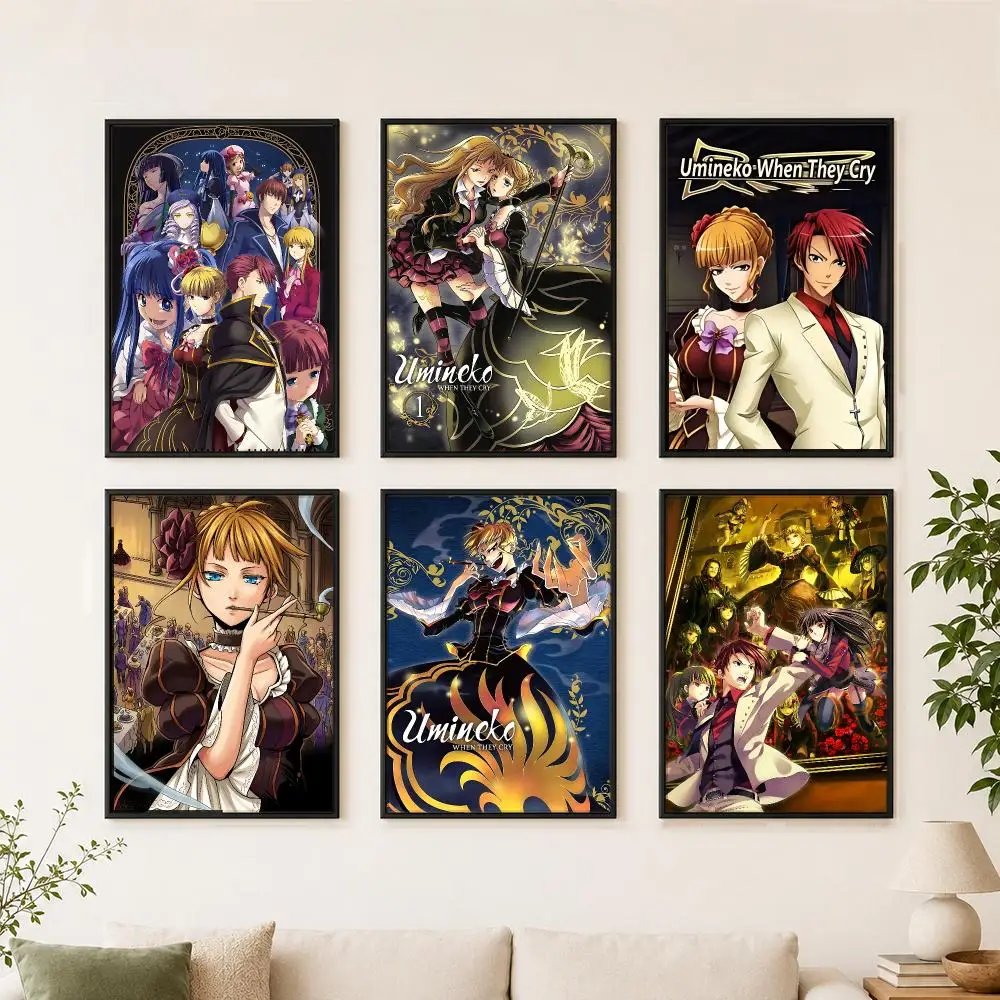 anime Umineko When They Cry Poster Poster Large Unframed Wall Art Modern Minimalist Decor Print for Living Room Home