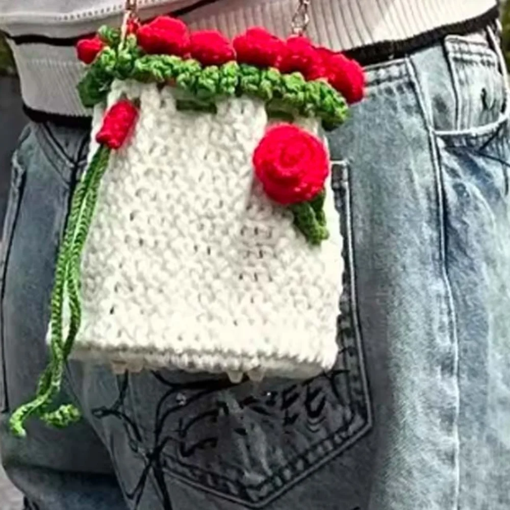 

Креативный комплект материалов для ведра, незавершенная тканая сумка ручной работы, вязаная крючком сумка-букет, мягкая большая вместимость