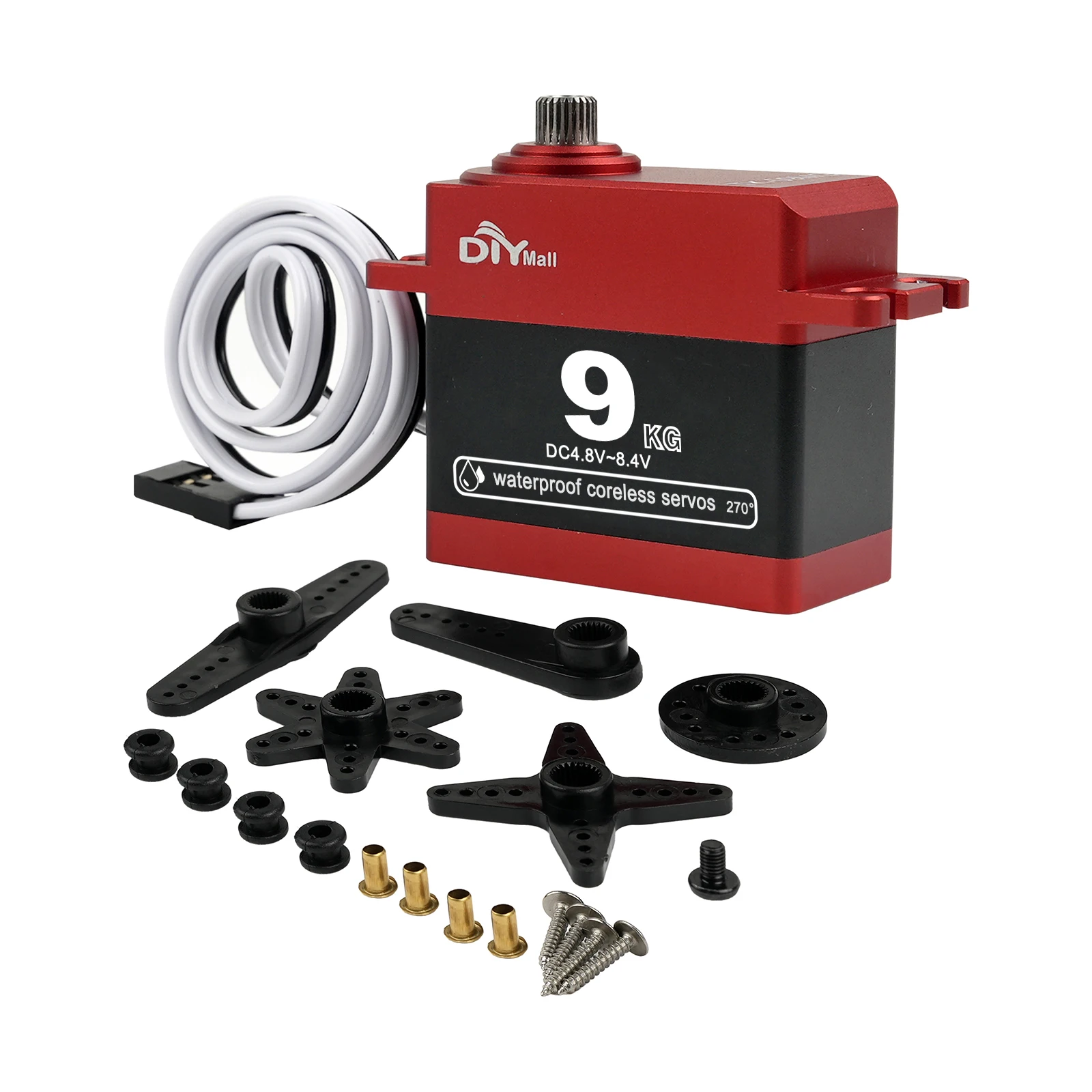 

TK-09MG 9KG Digital Coreless Servo - 0.08s/60° Speed, Metal Gear, Waterproof, 180/270/360° for 1/10-1/12 RC Car/Crawler/Airplane