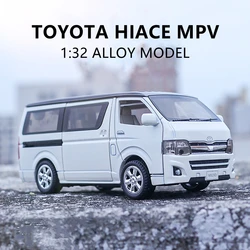 1:32 TOYOTA HIACE MPV modello di auto in lega diecast veicoli giocattolo in metallo modello di auto simulazione suono e luce collezione regalo