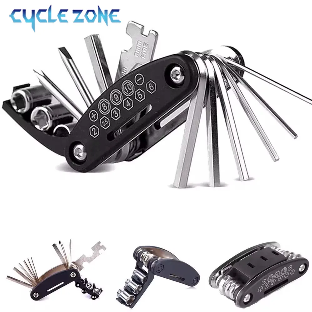 Bike Portable Socket 16 in 1  Multipurpose Wrench Bicycle Multi Tool Screwdriver Mountain Motorcycle Bicycle Repair Tools