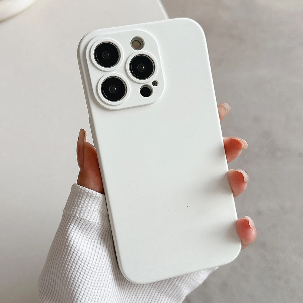 رقيقة جدا مربع السائل سيليكون جراب هاتف آيفون 17 16 15 14 13 12 11 برو ماكس XS زائد مستقيم غطاء حماية الكاميرا #1