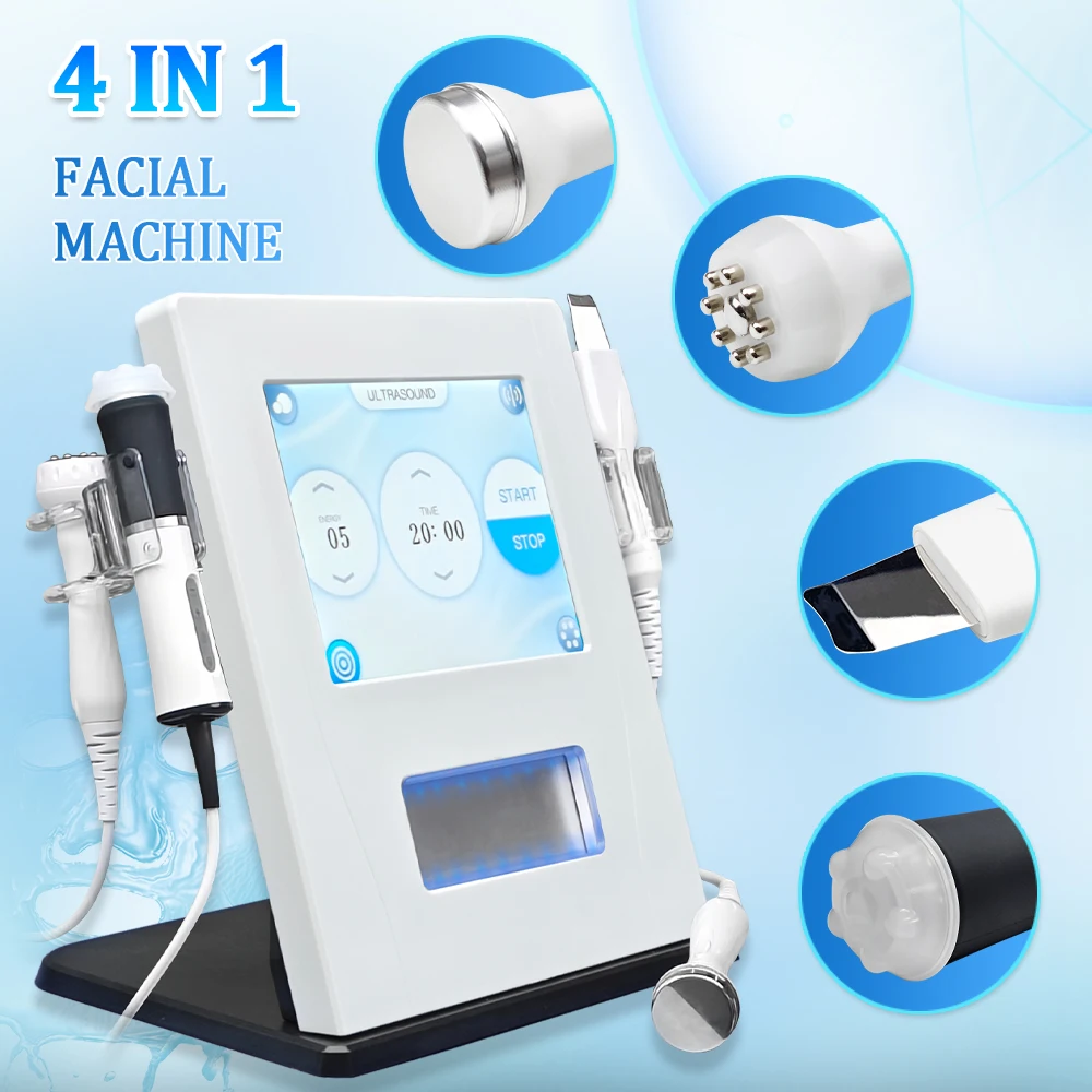 2025 NUOVO 4in1 CO2 Ossigeno Bubble Jet Peeling Pulizia del viso Rafforzamento della pelle Sbiancamento Ultrasuoni Macchina per il lifting del viso