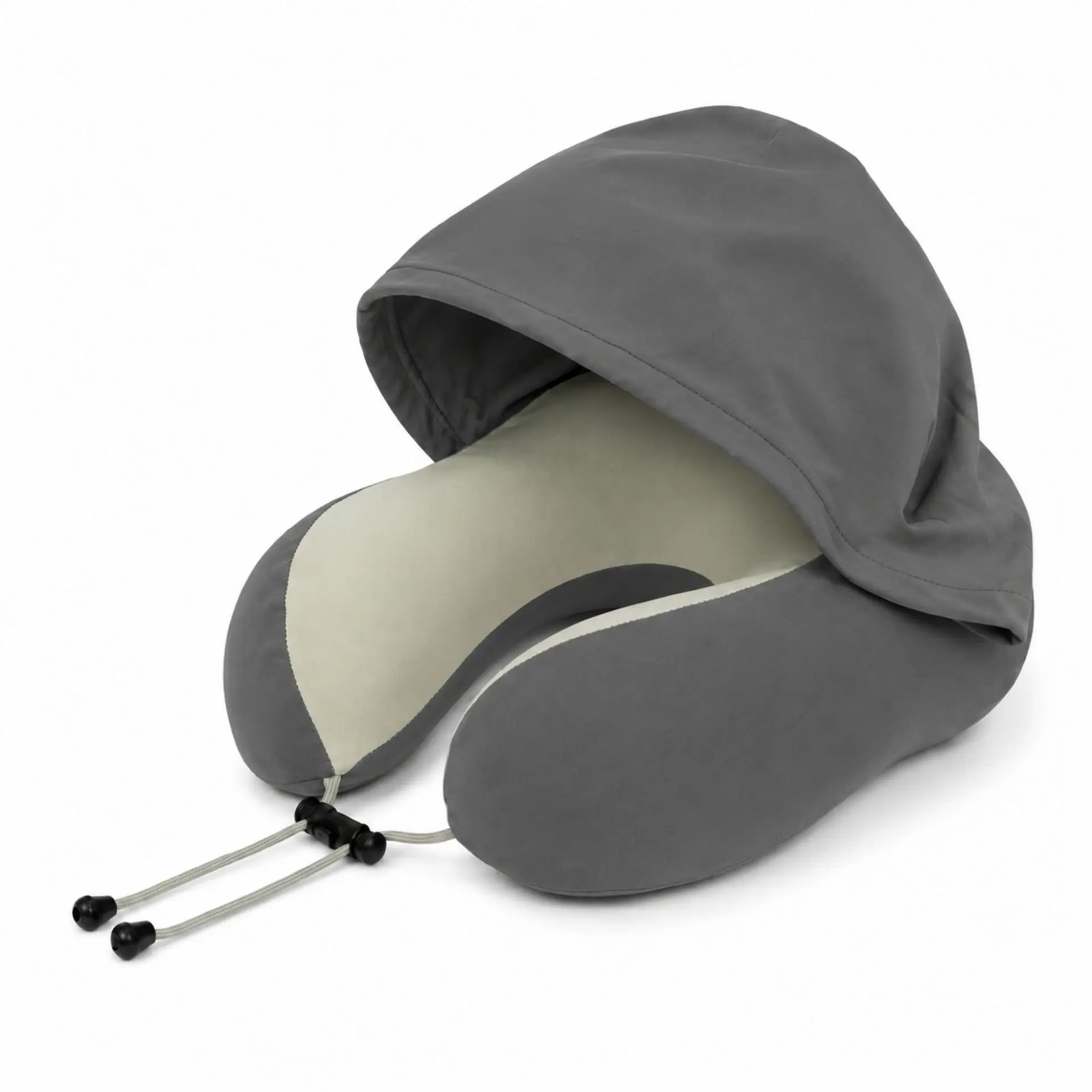 Neck Pillow Cool Ice Silk U-shaped Pillow Memory Foam Hooded Travel Pillow Cervical Pillow Neck Support for Airplane Car Office