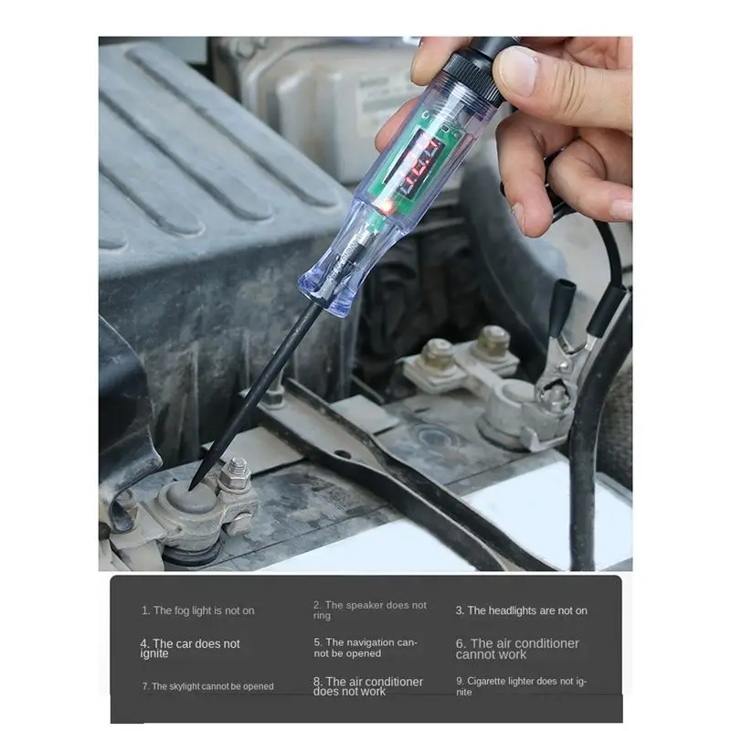 1 Piece Electric Circuit Tester Digital Light Probe Test Pen Automotive Multifunctional For Car Boat Auto Accessories