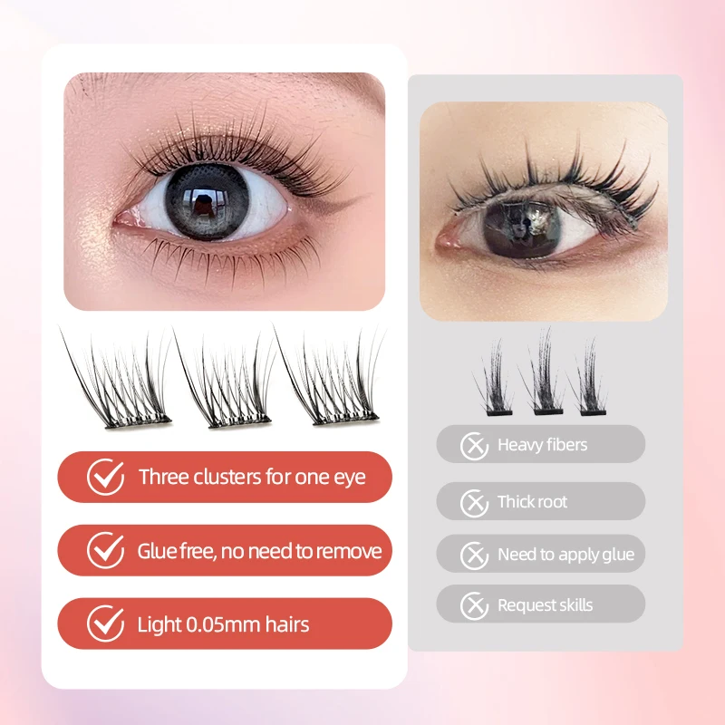 Yelix-Extension de Cils en Queue d'Aronde, Briquet Naturel, Fournitures de Maquillage, Livraison Gratuite