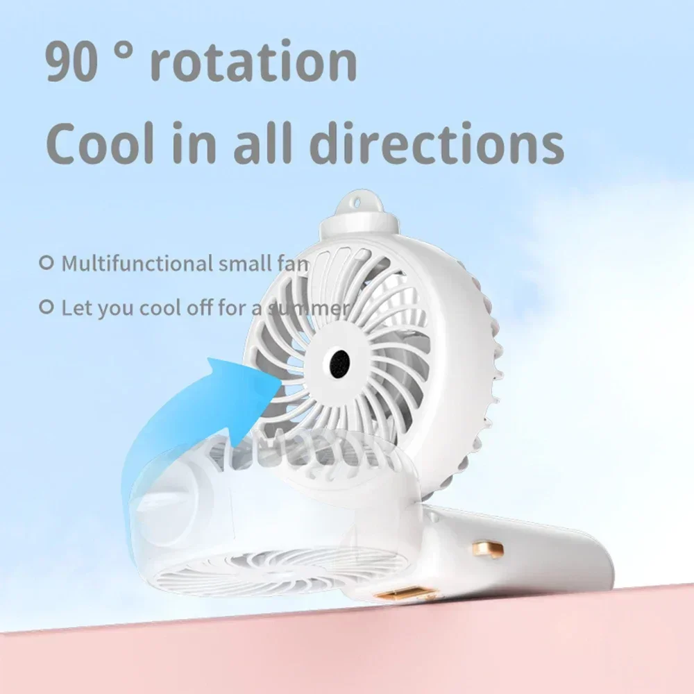 5000mAh Portable Mini USB Rechargeable Fan  Spray Fan 2 In 1 Humidifier Hydrator Electric Fan With LCD Display