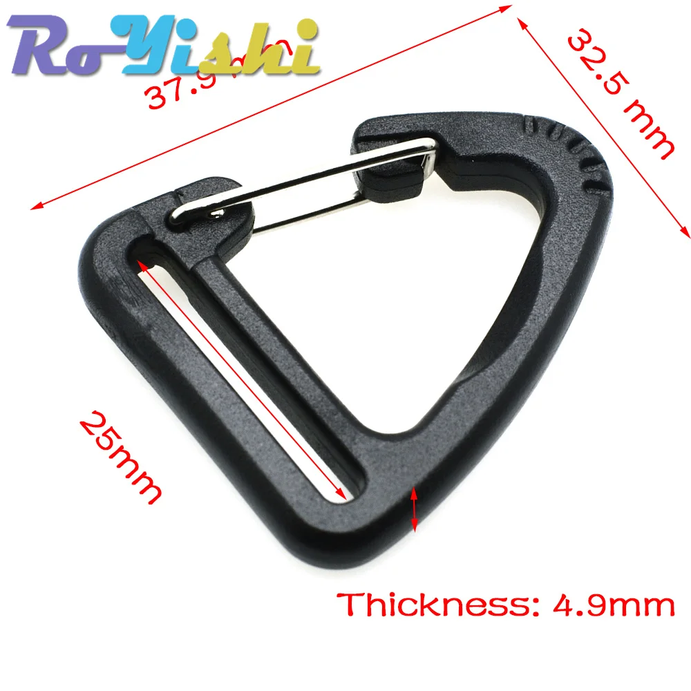 1\'\'Plastic Buckles Hook Climbing Carabiner Hanging Keychain Link Backpack Strap Webbing 25mm