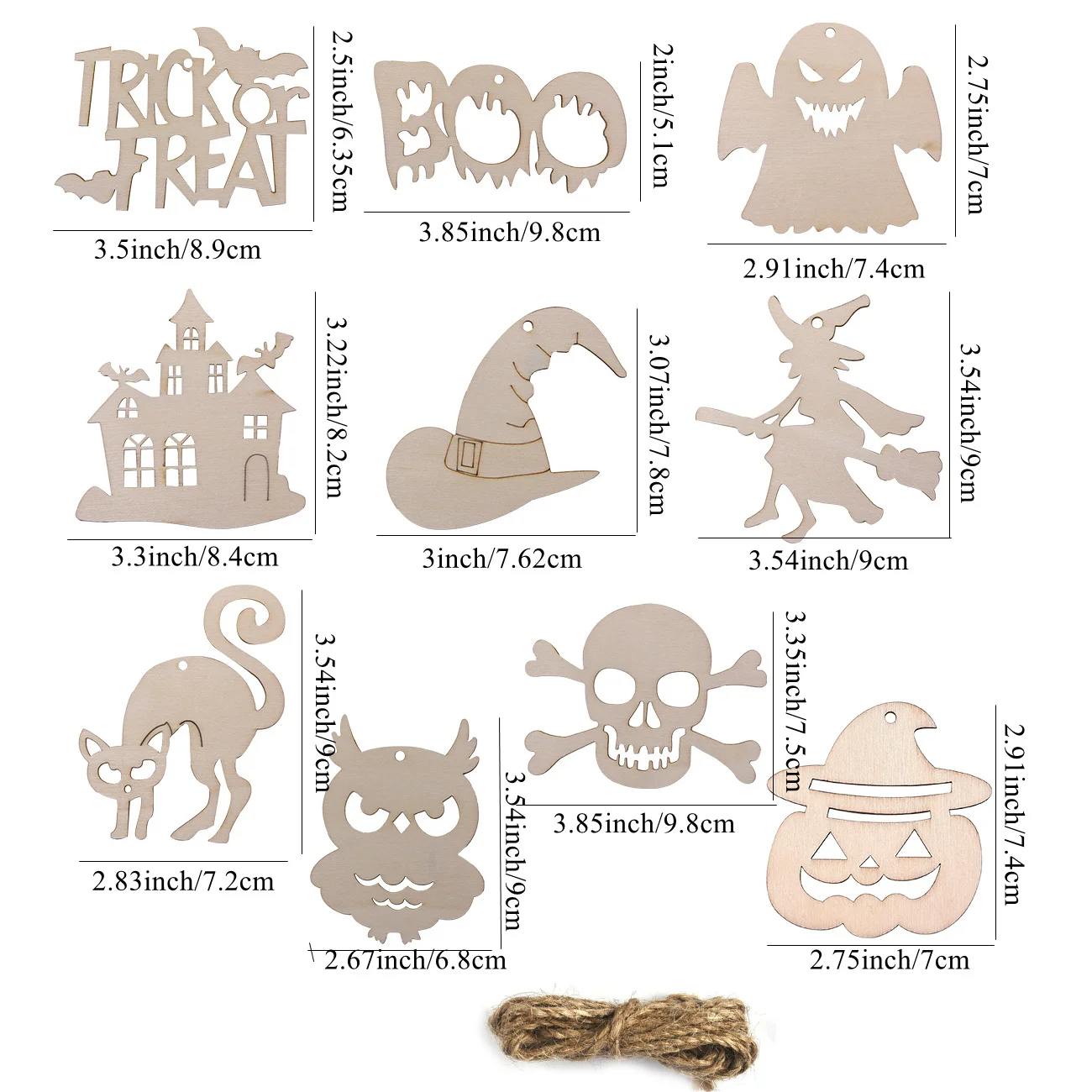 10 sztuk Halloween drewniane rzemiosło pająk ozdoba w kształcie dyni na Halloween strona główna dekoracje wiszące dla dzieci DIY malowanie prezentów