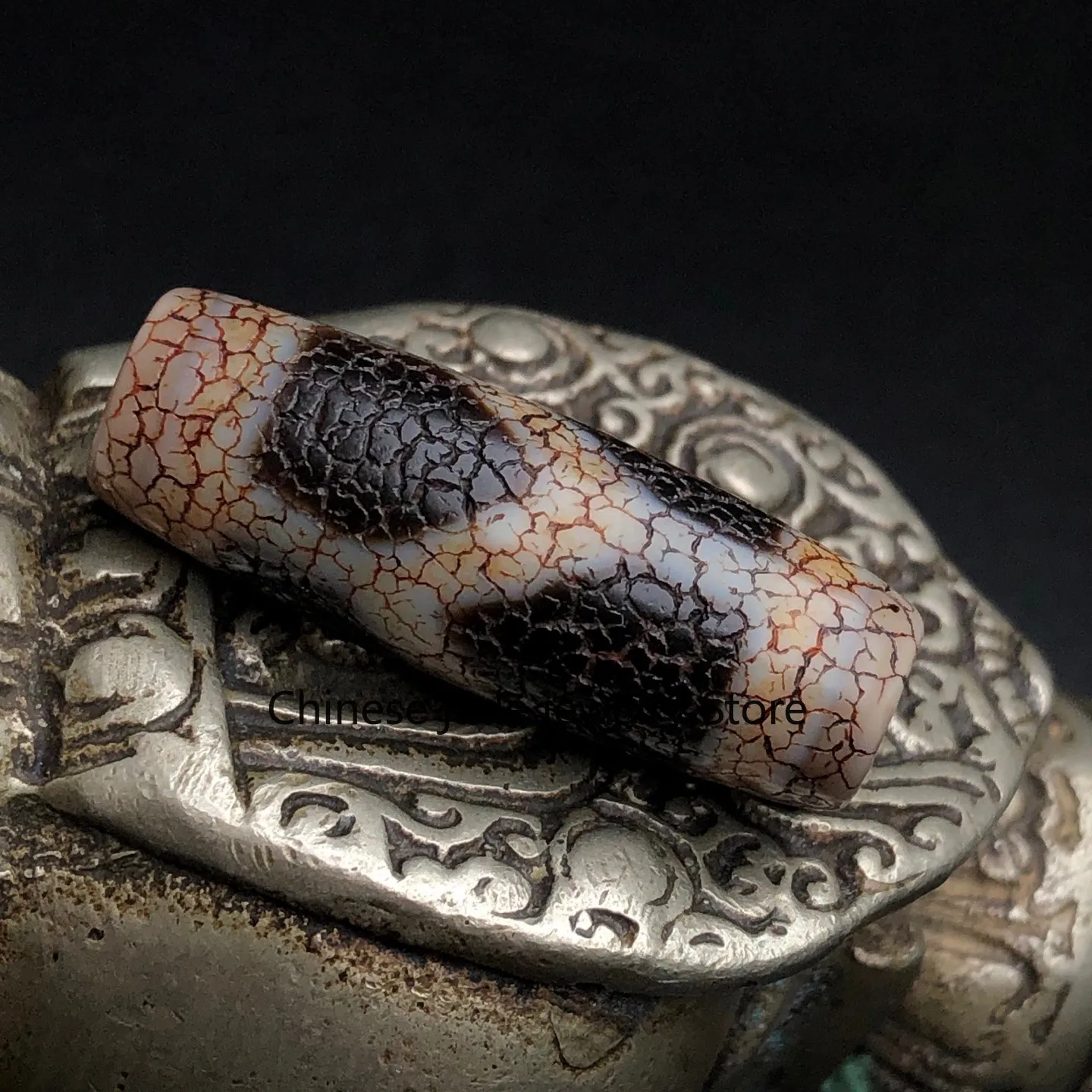 Rare Tibetan Buddhism Agate Turtle Back Dzi Bead Amulet Necklace Pendant Z3702