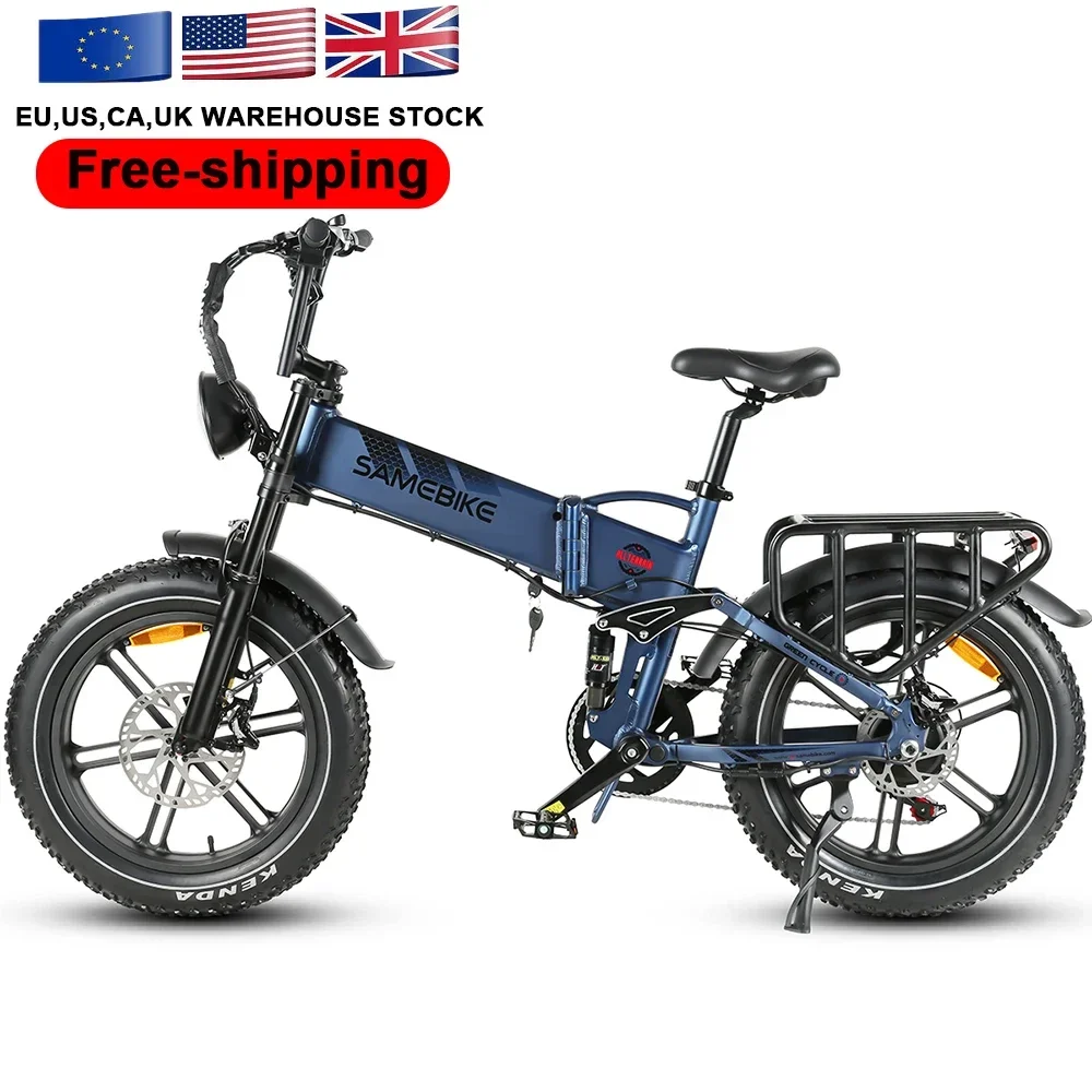 Canada RTS High Power 1200W Fat Tire Folding Ebike 17AH Big Capacity Long Range Electric Bike Fat Bike