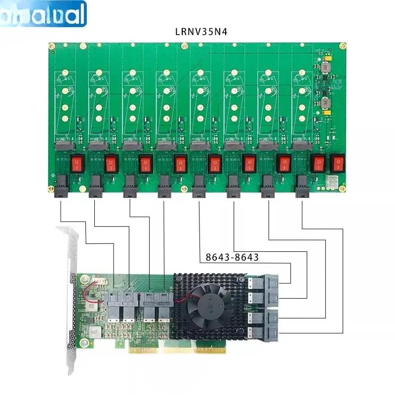 

Parts Suitable for Linkreal M.2 Hard Drive Test Kit PCIe3.0 to 8 Solid State, Hot Swap High Temperature Resistant Open Card