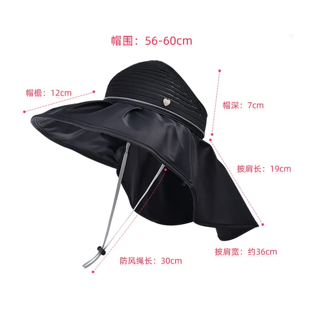 Chapéu de sol de aba larga com aba no pescoço para homens e mulheres ajustável ao ar livre 50 + proteção UPF boné safari caminhadas chapéu de pesca