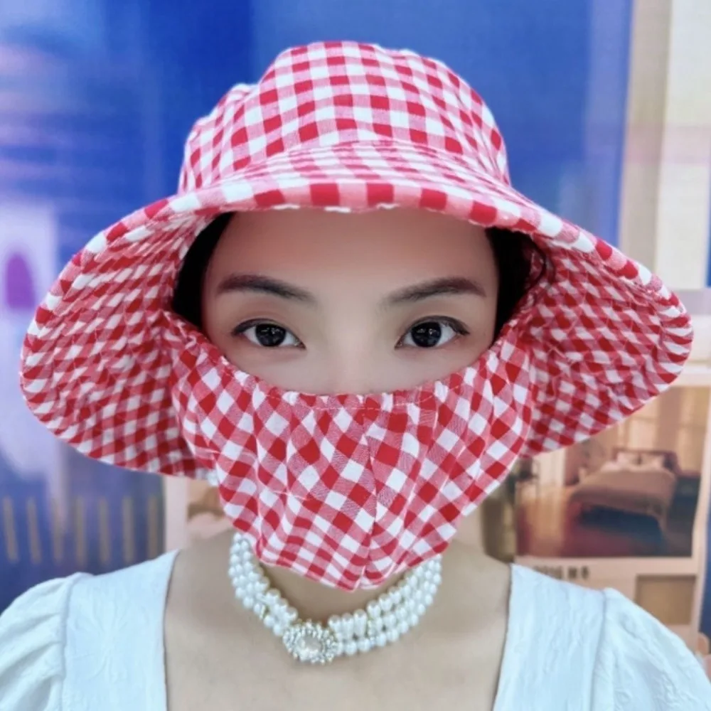 Fashion Wide Brim Tea Picking Cap Shawl Anti-uv Agricultural Work Hat Protect Neck Fisherman Hat Four Seasons