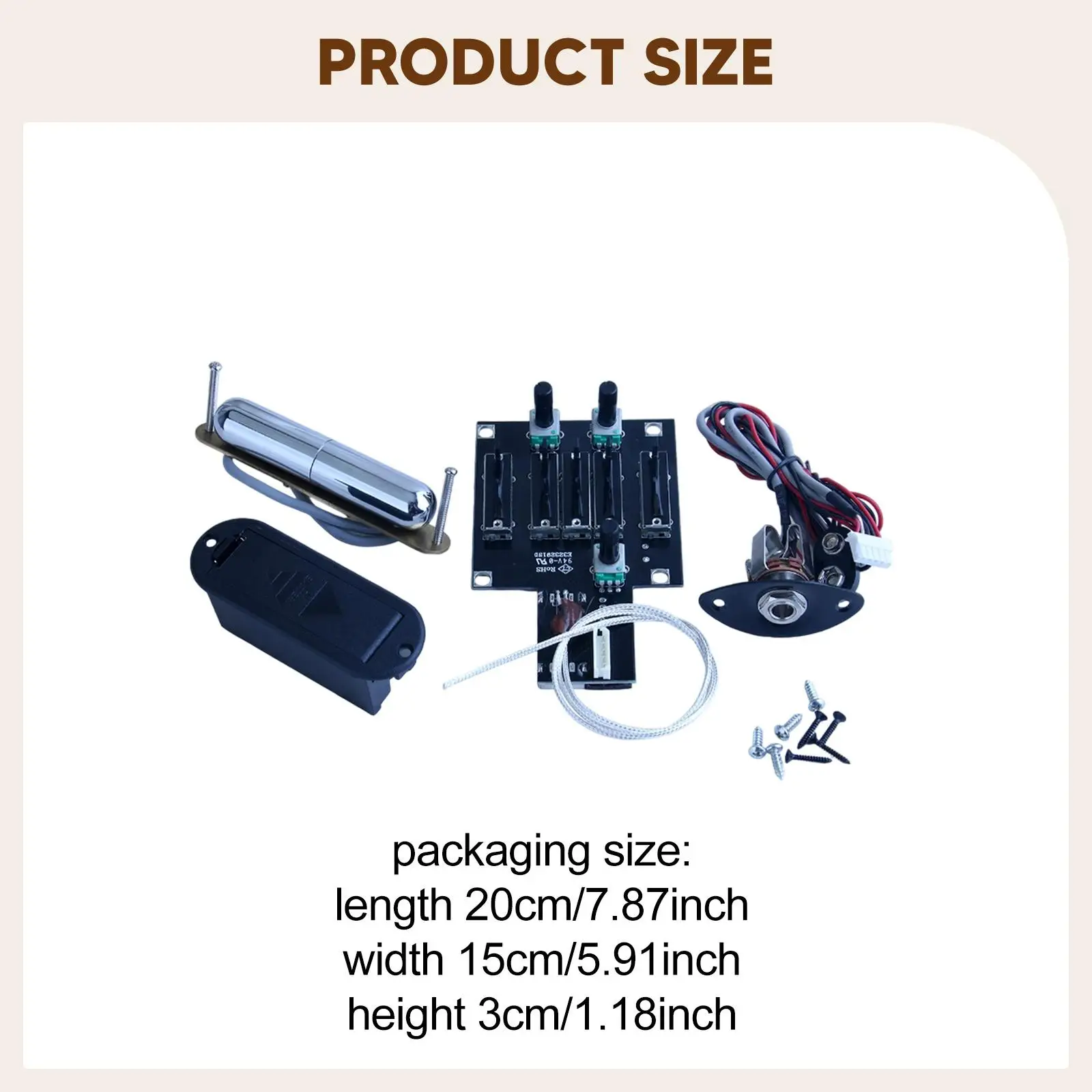 لاقط جيتار صوتي مع 4 نطاقات EQ موالف رقمي للتحكم في مستوى الصوت Preamp لنظام صوت الاستوديو لمضخم الجيتار الكلاسيكي #4