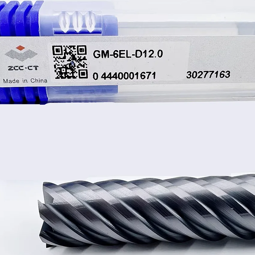 GM-6EL-D12.0 ZCC.CT GM-6EL Six blade straight shank long blade flat end mill D12.0*12*45*100 6F Flat end mill 6 Flutes End Mills