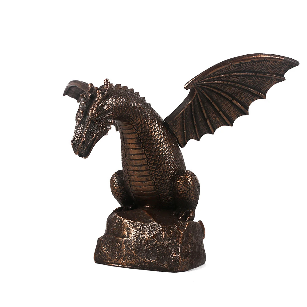 Garden Water Fountain Spray Dragon Water-Breathing Pattern Resin Statue Garden Outdoor Floating Pond Swimming Bird Bath Tools