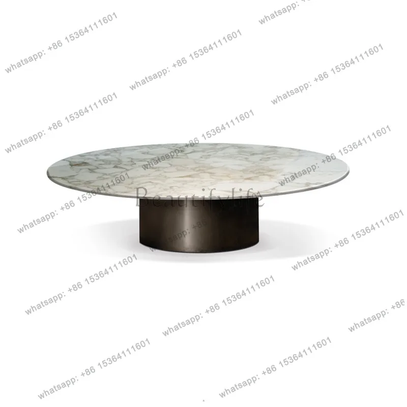 

Italian minimalist round coffee table light luxury modern marble small apartment living room for home use