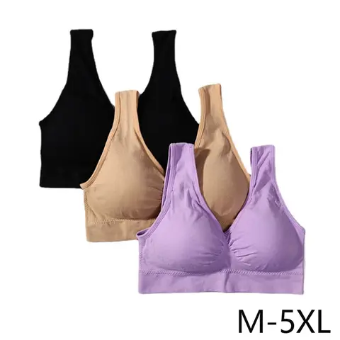 3 Pack Plus Size Seamless Wireless Bras MIMICOO