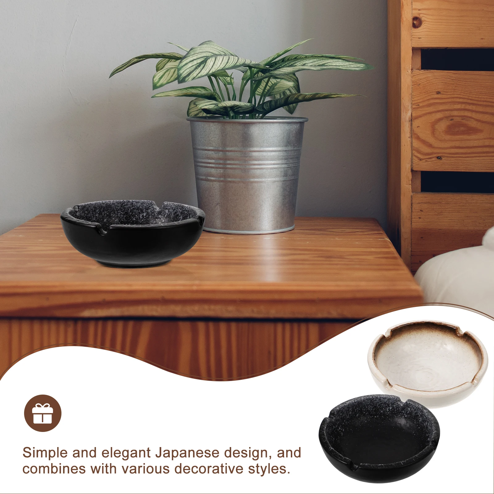 

Cylindrical Ashtray Retro Round Ashtrays Ceramic Adornment Cigarette Holder Desktop Small Household