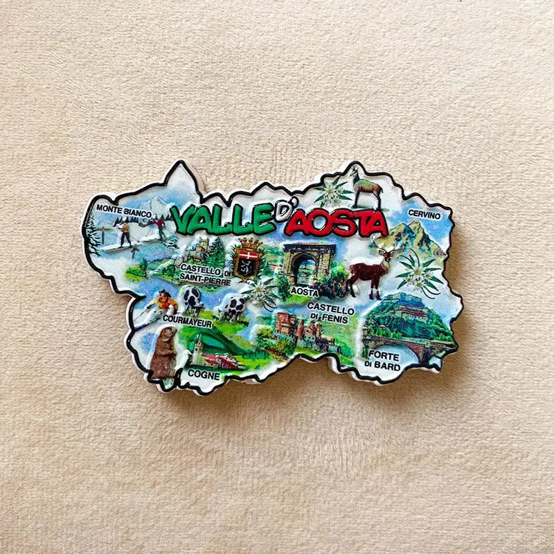 

Italy Fridge Magnet Valeda Osta Map 3D Magnetic Sticker Travel Souvenir Decoration Gift