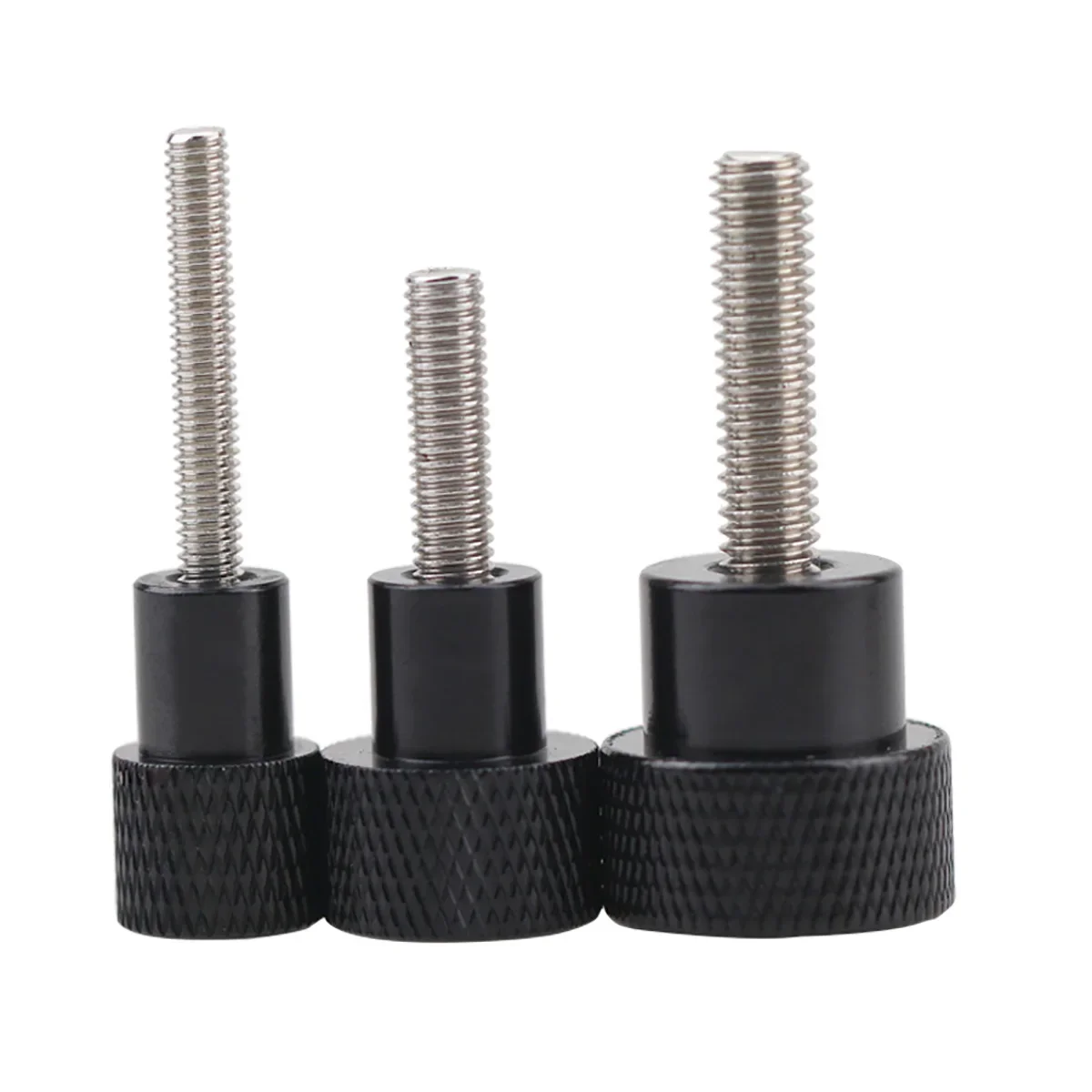 1Pcs M3 M4อลูมิเนียมสแตนเลส Knurled Thumb สกรู Hand Grip ลูกบิด Step Bolt สกรูสีแดงสีดำสีขาว