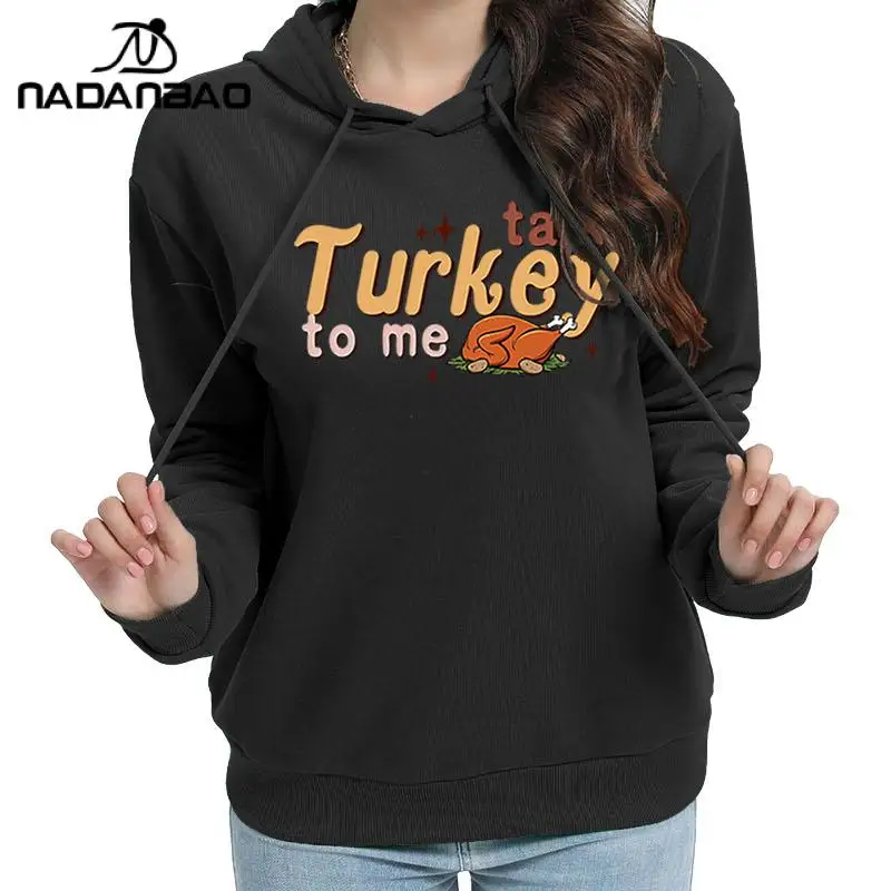 

Nadanbao Women Fashion Long Sleeve Thanksgiving Day Hoodies Casual Sweatshirts for Couple Pullover Hoody Hooded Sweatshirts