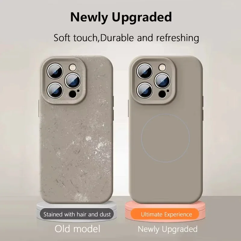 Funda de silicona suave original para iPhone 16 Plus 15 14 13 12 Pro Max 11, compatible con Magsafe y carga inalámbrica 3