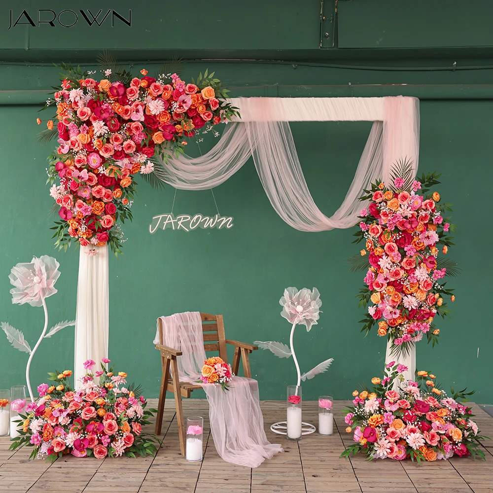 Rosa laranja série artificial rosa orquídea arranjo de flores para eventos de casamento pano de fundo decorações do dia dos namorados