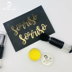 Embossing Powder Tool Brush Makeup Loose Powder Brush Can Storage Powder Flat Head For Art Handmade Craft Embossing Powder