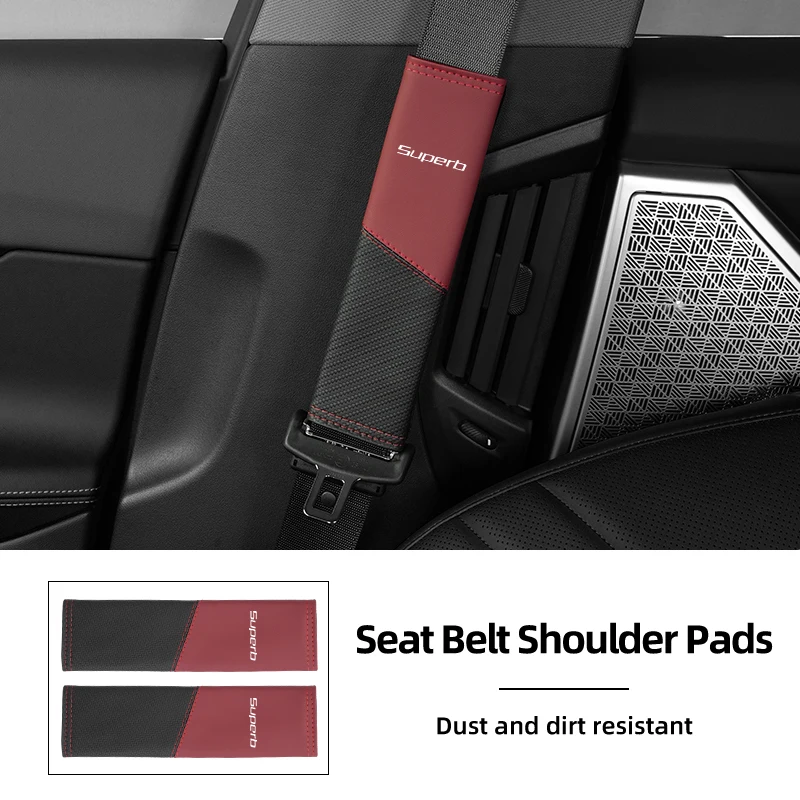 

Car Seat Belt Shoulder Protective Cover Comfort Auto Accessories For Skoda Octavia Rapid Kodiaq Karoq Fabia Kamiq Superb