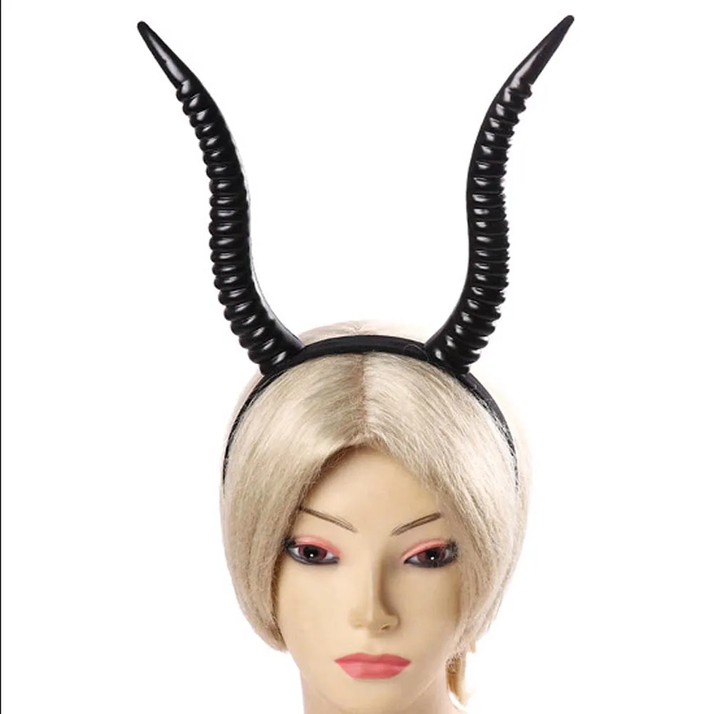 

Animal Antelope Horn Headpiece Cosplay Devil Sheep Horns Headwear Gothic Women Hairband Halloween Carnival Party Costume Props