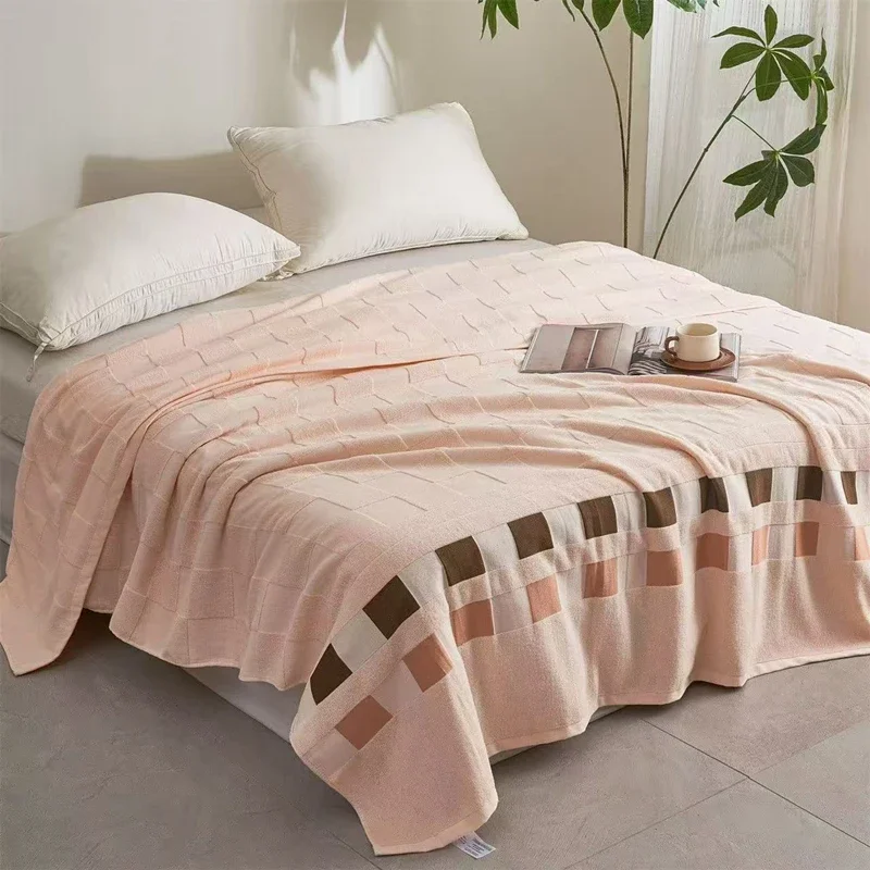 Jacquard Pure Cotton Blanket Twin Queen Size Bedding Single And Double Bed Sheet Bedspread Throw Towel Quilt Bed-linens