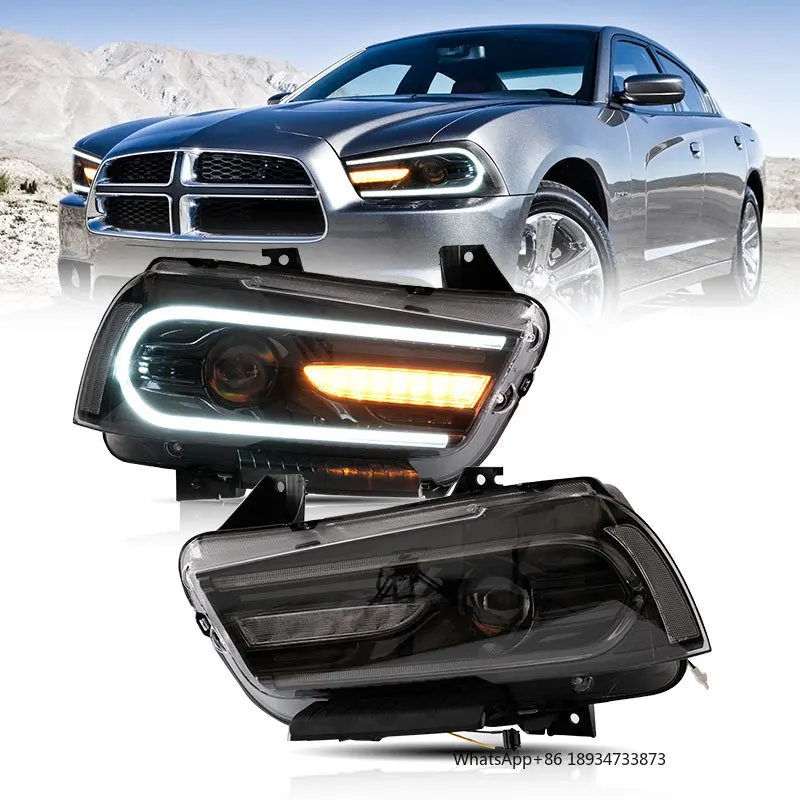 

VLAND Wholesales Modified 7th Gen LED Headlights Head Light 2011-2014 Sequential Car headlamp For Dodge Charger