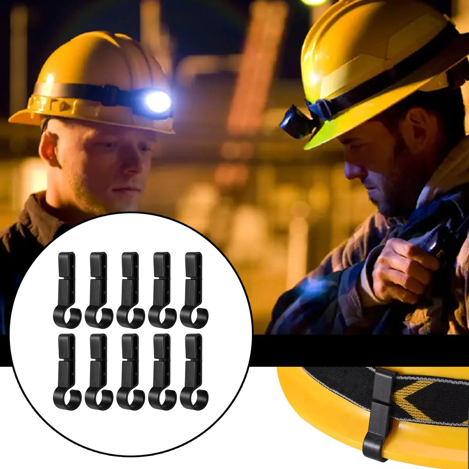 Headlamp Clips for Hard Hat,Plastic Helmet Clips,Non-Slip Head Light Mount Holder Clamp,Safety Helmet Accessories,Construction view 4