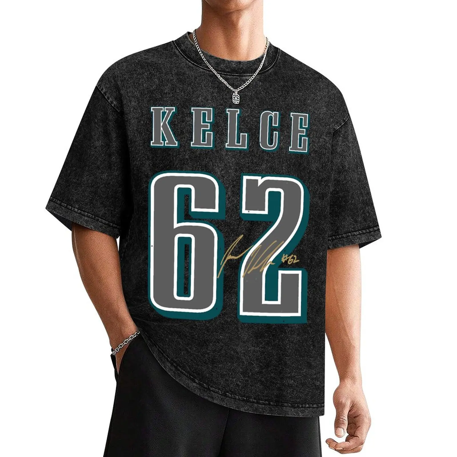 Jason Kelce 62 Eagles T-Shirt Clothing korean fashion t shirt for men