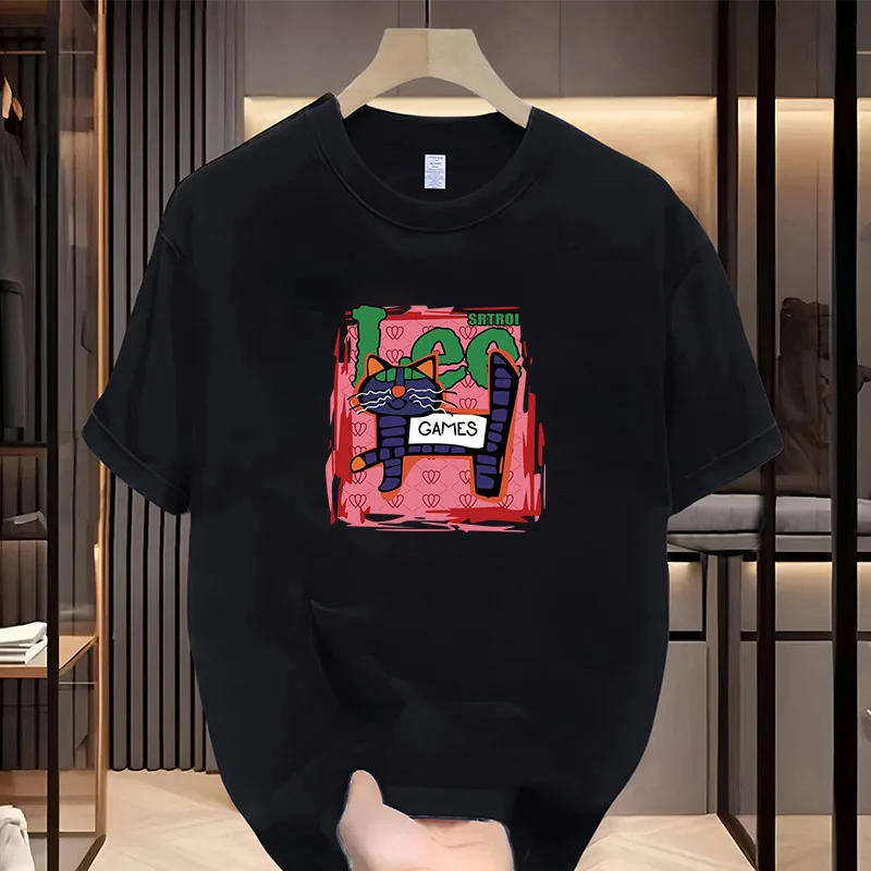 

Summer New Style Cotton Short-sleeved T-shirt, Fashionable and Loose, Extra-large Size, Cute Printed Round-neck Outerwear