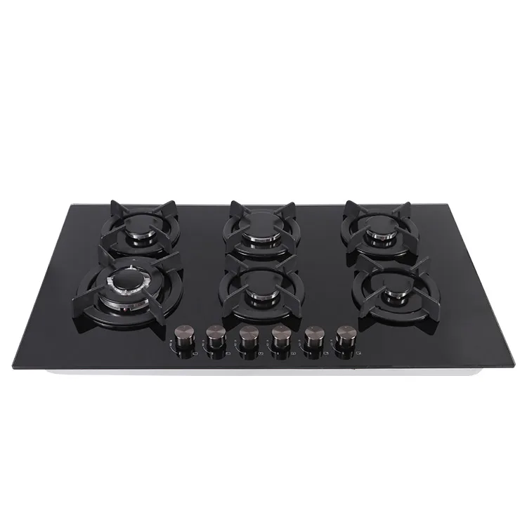 Gas Cooker 6 Burner Cooktops Kitchen Gas Hobs Cooking Stove Built in Gas Hob With Flameout Protection