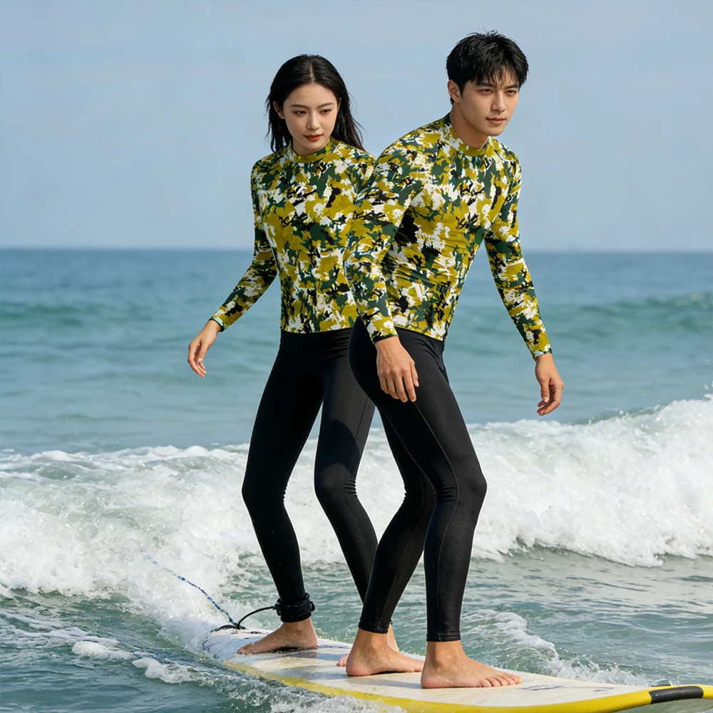 Women's and Men's Long Sleeve T-shirt Surfing Clothing Lightweight UPF50+ Luxe Swimwear Surf Clothes for Water Sport Fishing