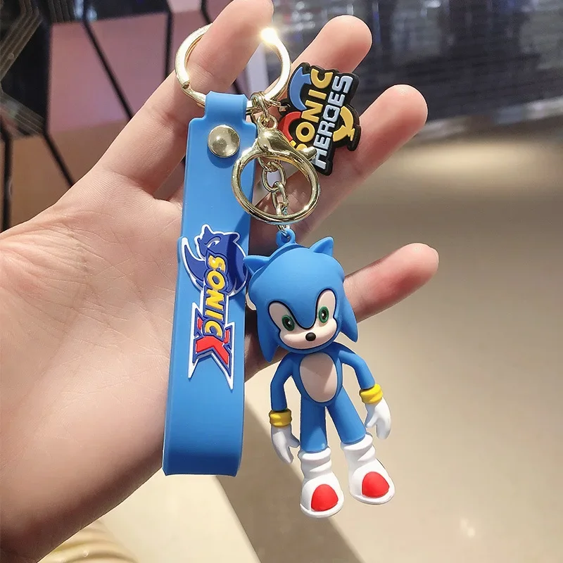 Creative Cartoon PVC Keychain Sony Series Pendant Cute Backpack Doll Keychain Sonic Kid Keychain Holiday Gift