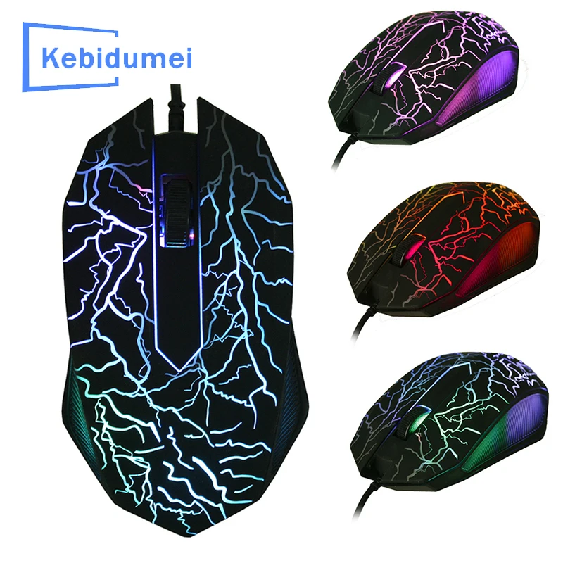 Ratón ergonómico con cable USB para Gaming, Mouse profesional LED colorido, ultrapreciso para Dota2 LOL, 2400DPI