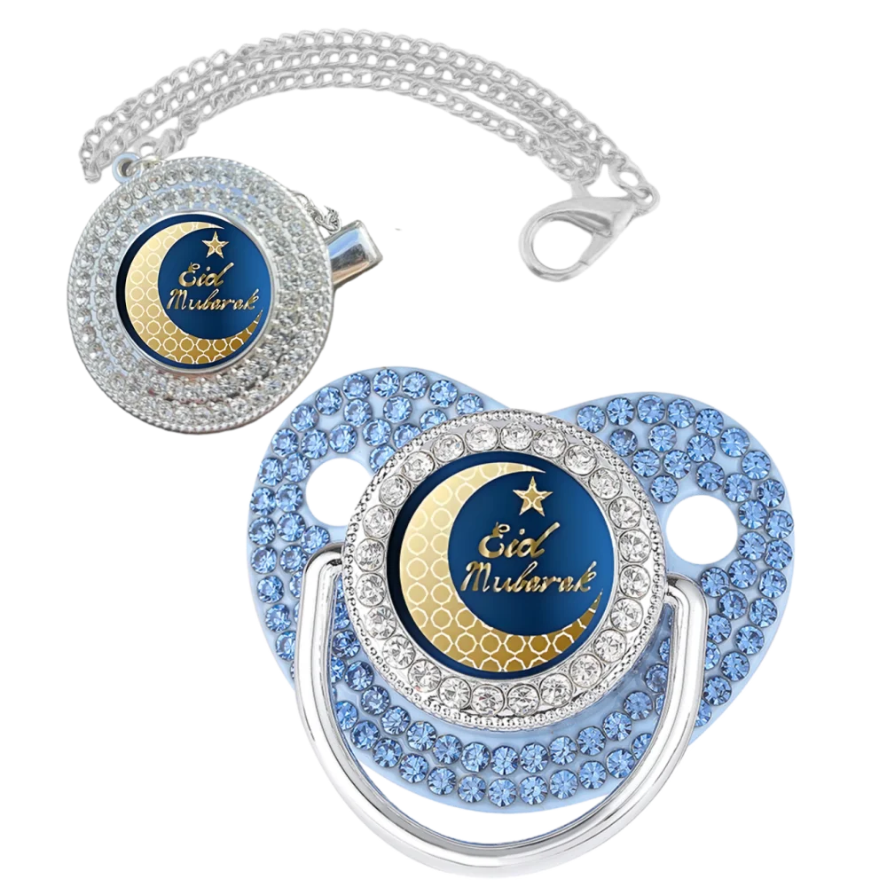 Newborn Muslin Print Silicone Pacifier Clip Holder Soother Calm Comfort Teething Chew Mouthing Baby Gift