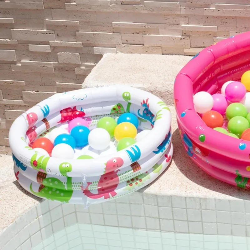 60/90CM Round Inflatable Baby Toddlers Swimming Pool Portable Inflatable Children Cartoon Dinosaur Pool Indoor Outdoor for