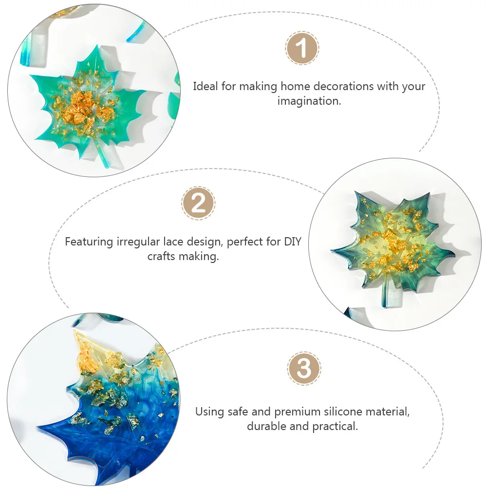 

2pcs Silicone Molds Leaf Shape Epoxy Resin Casting Diy Craft Mold For Home Decoration Coaster Making Tool Jewelry Accessories