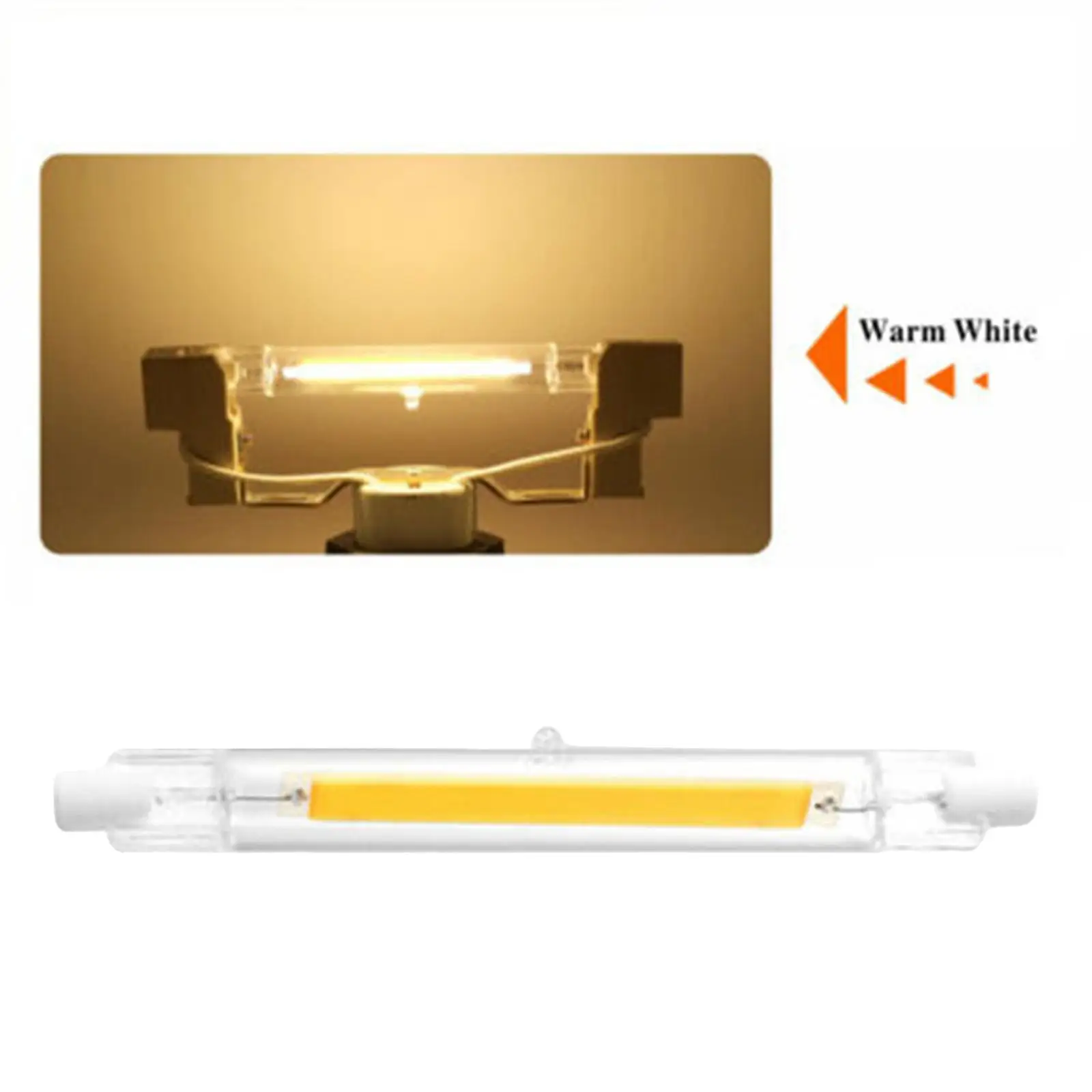 Homyl bohlam COB tabung kaca R7S LED, pengganti bohlam Halogen 2700K-3000K untuk keramik