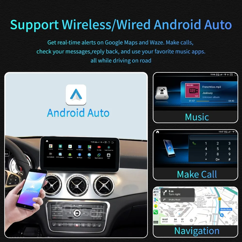 Koason Android Auto CarPlay Screen 8 Core for Mercedes Benz GLA X156 CLA C117 X117 A W176 Car Video Player Navigation Multimedia